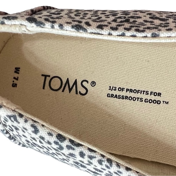 TOMS Alpargata Rope Platform Slip On Black Cream Leopard Print Women's Size 7.5 - Picture 8 of 9